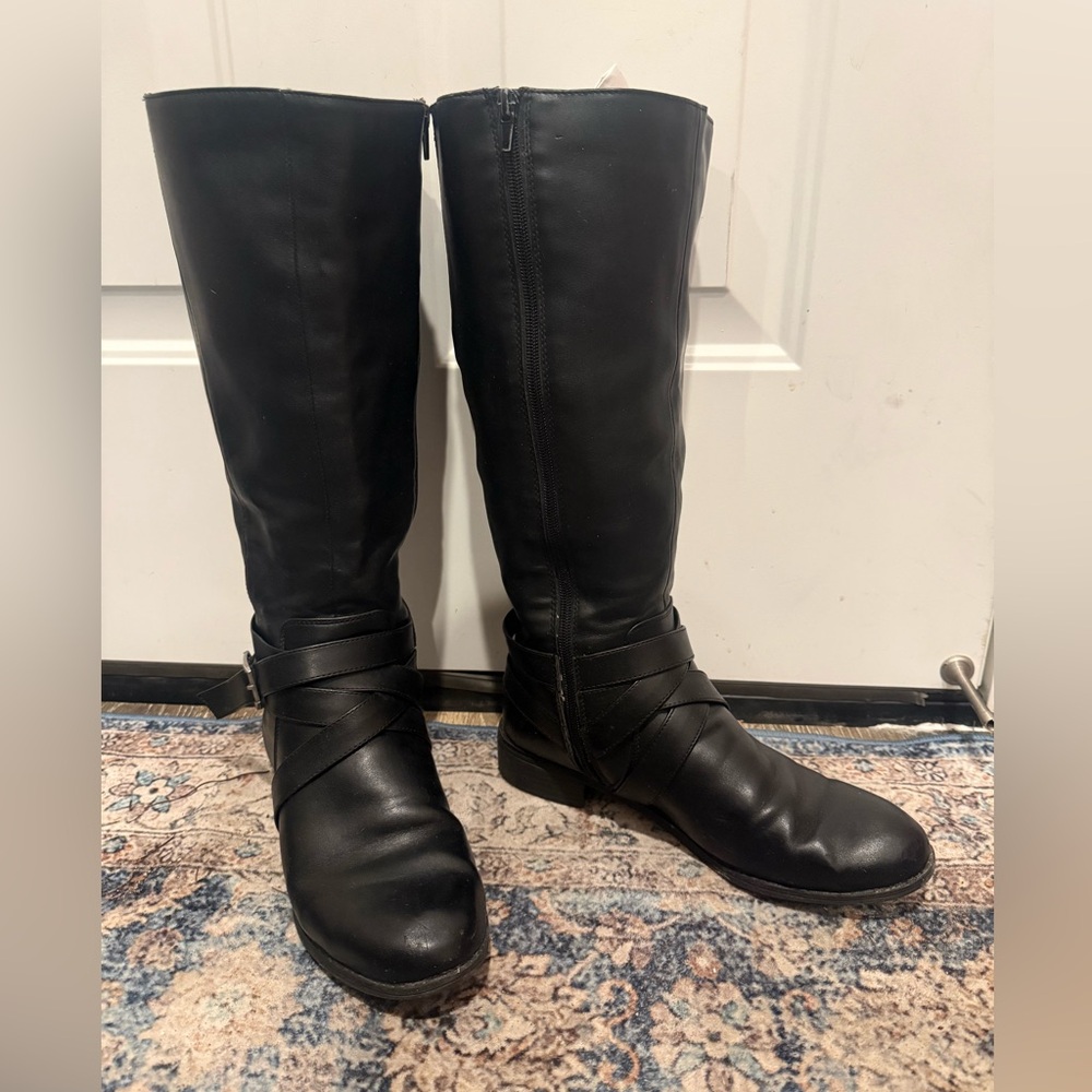 Life Stride Black Knee-High Women's Riding Boots 10W